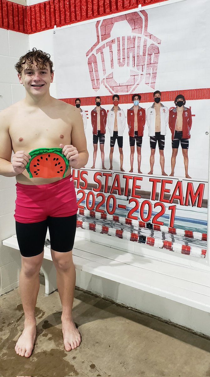 Spirit Cap was awarded to Cameron Manary! 
He is a champion in and out of the pool for always displaying impressive strength of character.   His teammates admire his hard work and positive attitude.   This team looks forward to celebrating his most certain season successes!!
