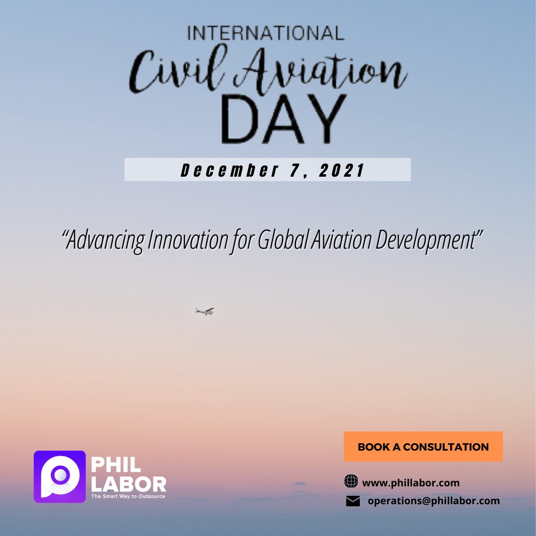 phil_labor's tweet photo. Let’s recognize how flying has opened so many doors for all of us. Happy International Civil Aviation Day from Phil Labor! 
Visit us at https://t.co/bxTOJ0IVFG. 
#VA #DMA #phillabor #outsourcing #accounting #finance #realestate #businesssupport #contactcenterstaff #ITSupport https://t.co/cZMHllOW5H