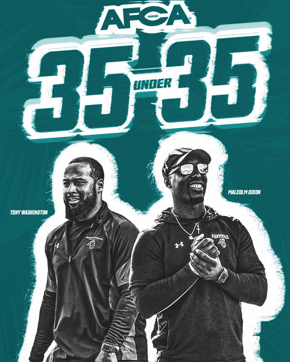 Congrats to <a href="/coachmjdixon/">Malcolm Dixon</a> &amp; <a href="/Tony_TDUB/">Tony Washington</a> for being named to the 2022 AFCA 35 Under 35 Coaches Leadership Institute!

A well deserved honor for two of the best in the business!

#STRIKETHESTONE | #BEL1EVE | #TEALNATION