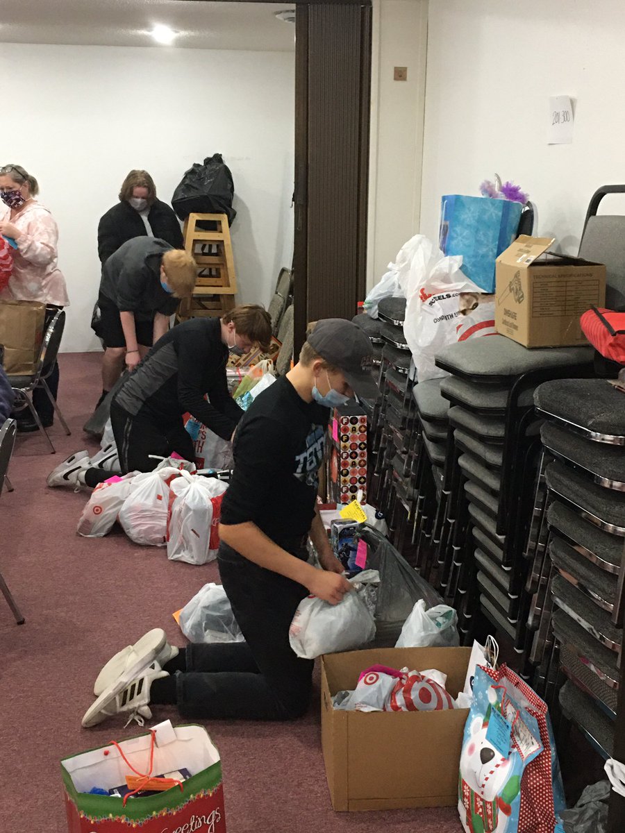 Helping Bellevue Together organize gifts for the holidays. ‘Tis the season to help <a href="/BellevueSchools/">Bellevue Public Schools</a> families. Thank you Bellevue Together for having us! #HoHoHo