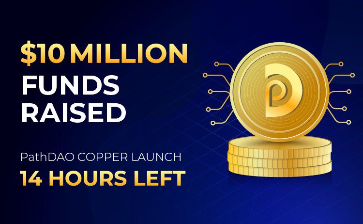 virtuals_io's tweet photo. GM!! Despite the bear market, we have raised 10Mn! 

14 HOURS LEFT TO PARTICIPATE IN OUR PUBLIC #IDO ON COPPERLAUNCH FAMILY! GO GO GO 

Go where? 
Head over to https://t.co/DtPHqNgCtn to purchase $PATH NOW! #pathdaotokensale https://t.co/kld9PEvPvM