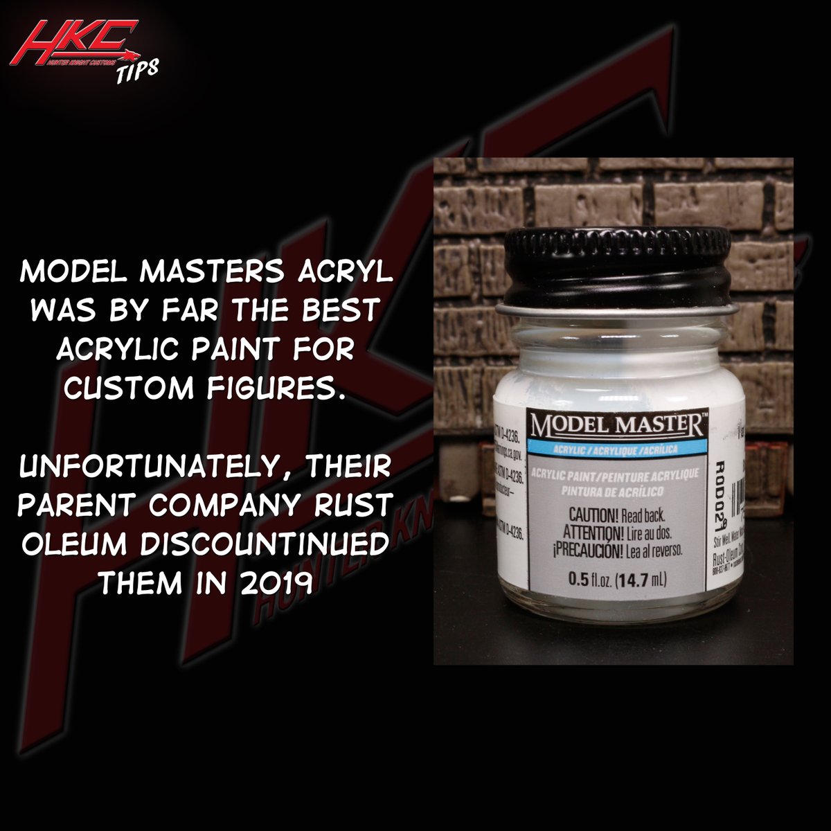 hunterknight1's tweet photo. What paint to use: Model Master (Acryl line).
The best paint not only in coverage, but in durability since it was formulated for the train/military/car model kit enthusiast. There is no paint that compares to them in the market (so far) #howto #customtoys #customtips #arts https://t.co/3ftbtaDoDQ