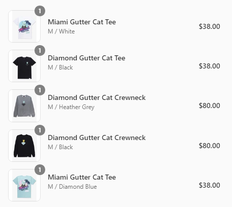 24 hours only on the <a href="/diamondsupplyco/">Diamond Supply Co.</a> x <a href="/GutterCatGang/">Gutter Cat Gang</a> merch collab....don't sleep on it.

Full wardrobe now GCG.  Wife is going to love it........