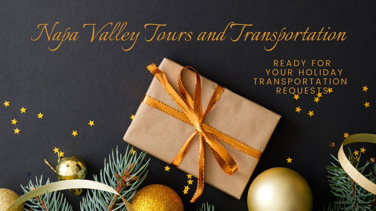NVTTnet's tweet photo. We are ready for the holidays. Don't take chances at the parties relying on Uber or Lift. Go in style with our luxury transportation. We are ready and waiting for your call. Happy Holidays. Napa Valley Tours and Transportation. 707-251-9463, https://t.co/mzXOBfIxdk https://t.co/BFAoiX7Tzr