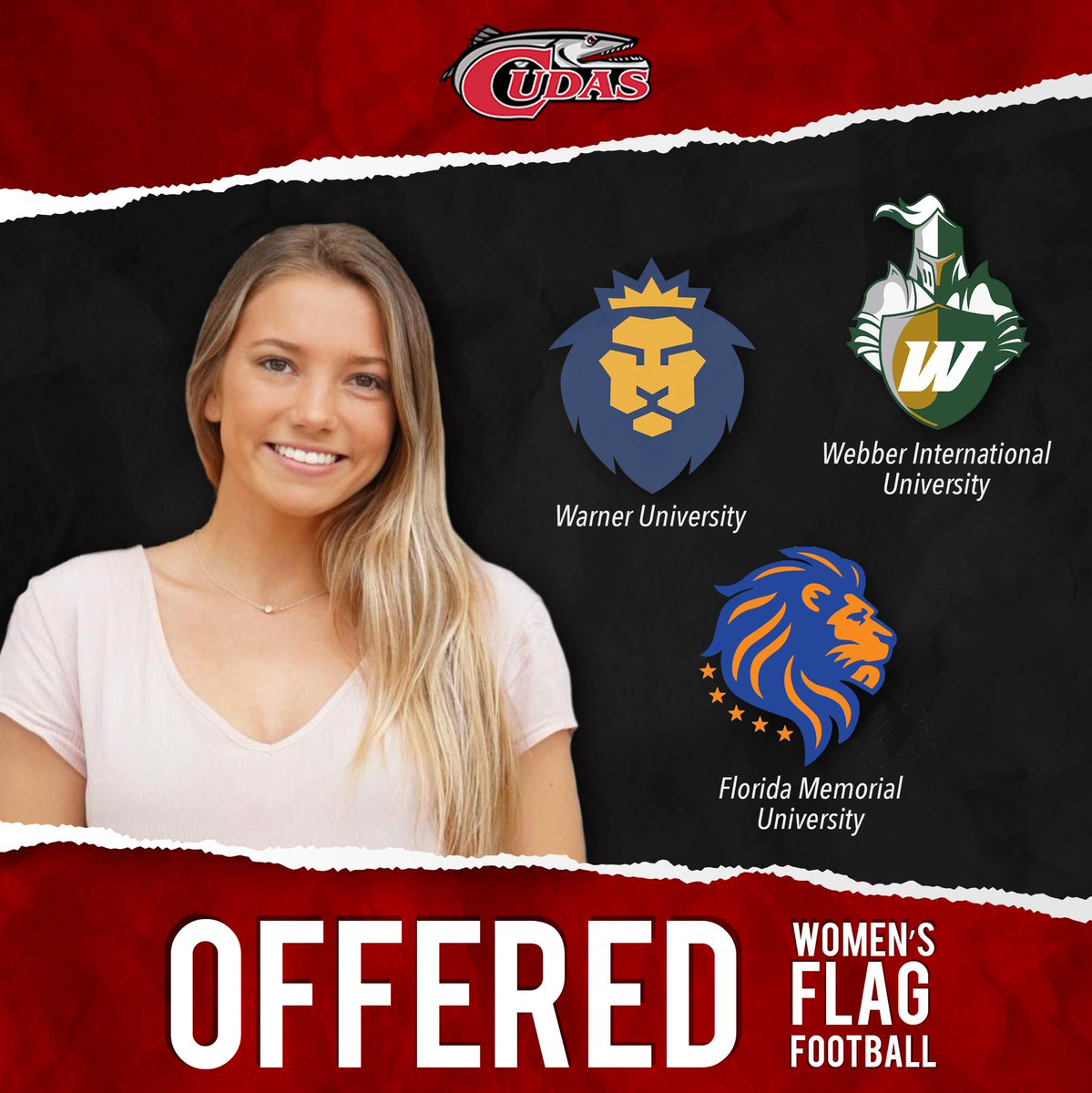 shenry8's tweet photo. Marina Miller of New Smyrna Beach High School picked up another flag football offer. 🔥🔥🔥 @ChrisBoyleDBNJ @FlagfootballNsb https://t.co/ReKc8zafUj