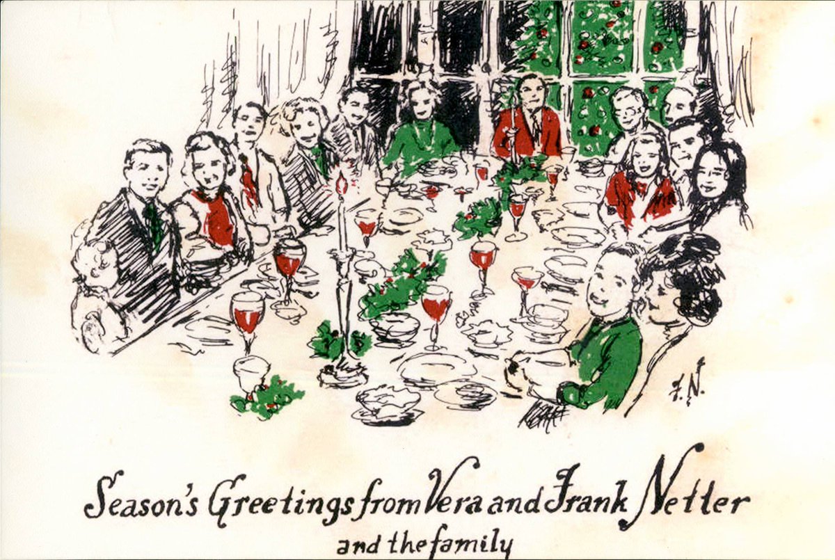 FNetterMD's tweet image. Dr. Frank Netter and his wife Vera sent an annual Christmas card designed by Netter himself.. The biography of Frank Netter is a great gift this season for the artist, medical professional, or reader in your life. Visit fnettermd.com to purchase the paperback edition.