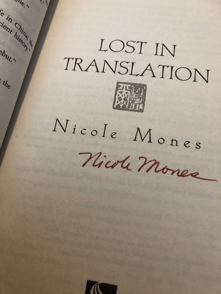 AmberAnnLogan's tweet photo. While doing some Xmas book shopping for family and friends I just HAPPENED to come across an autographed copy of LOST IN TRANSLATION by Nicole Mones. So of course I had to buy it. For myself. #NotMadeofStone
#amreading https://t.co/XFNRVjNPaj