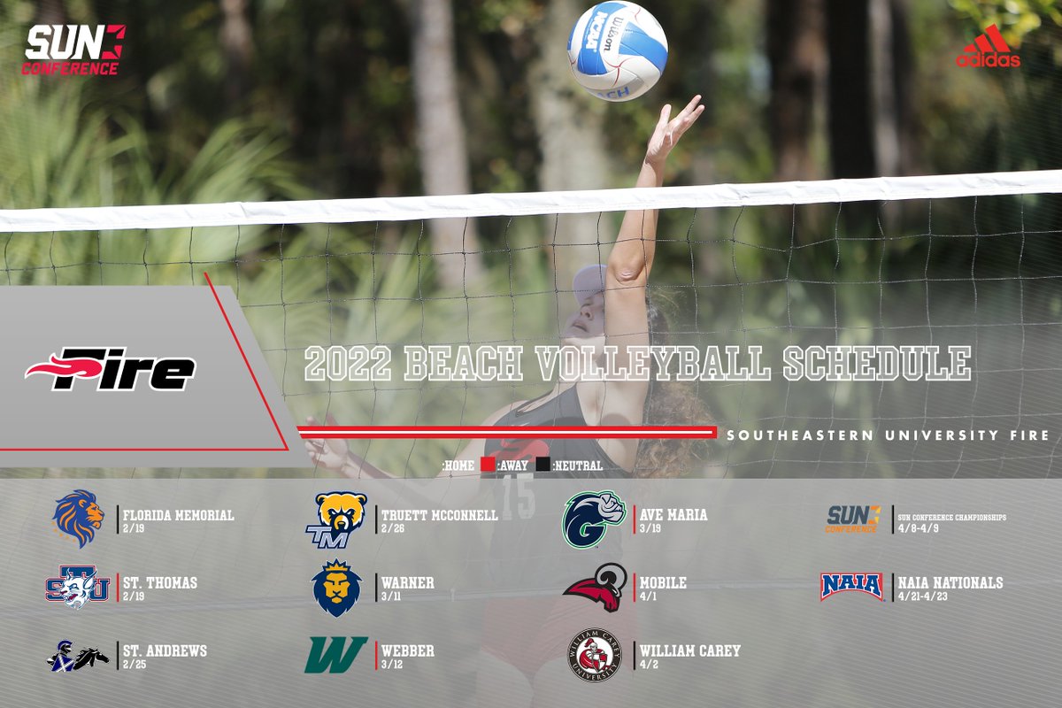 SEUFireVBall's tweet photo. Check out your 2022 SEU Fire Beach Volleyball schedule! #FuelTheFire🔥 https://t.co/fteu4yf7dm