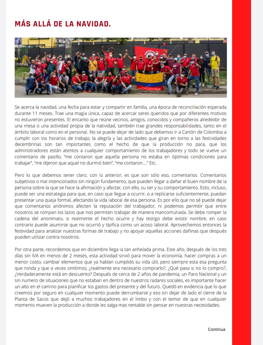 SINTRACARCOL (1947) tweet media