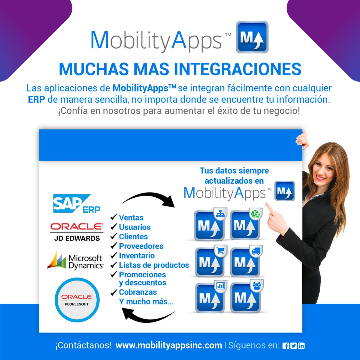 MobilityAppsInc's tweet photo. No importa el ERP que tengas, todas nuestras aplicaciones se pueden integrar a tu negocio.
Contáctanos: https://t.co/d1V93JgKEO
Sitio Web: https://t.co/sQkcL2sotI
#SolucionesDigitales 
#mastersuite 
#MobilityApps https://t.co/xsw7SmkniW