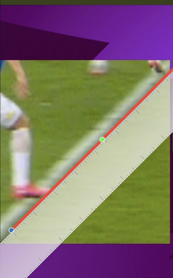 That’s the line which shows he’s bang in line, why they drew that line down from his toe I don’t know, corrupt VAR screwing us