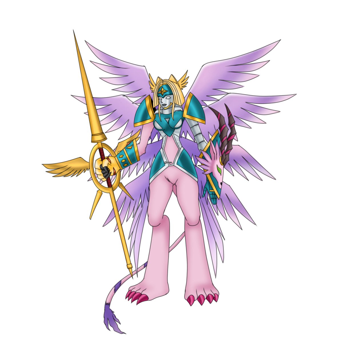 skullki4's tweet image. Marymon #commission for 
@Alecmorris30
 #jogress .A fusion of Ophanimon, Nefertimon and Holydramon.
#digimon #digitalmonster #fakemon #commissionsopen