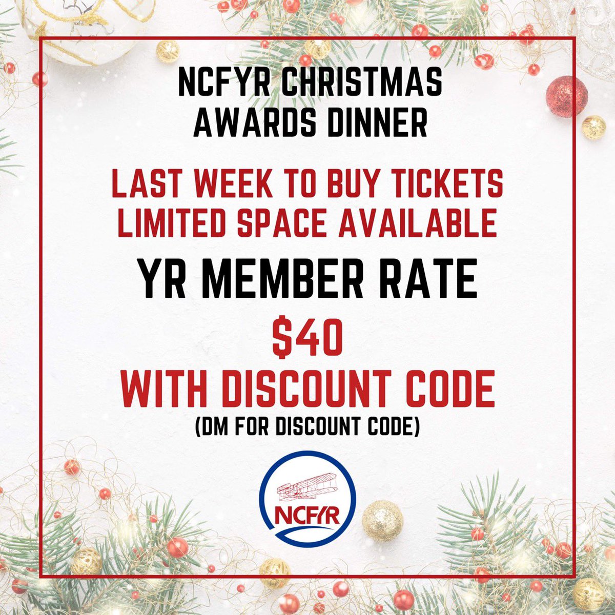 NCYoungGOP's tweet photo. Last week to buy your tickets! https://t.co/lu70aCgu81 #ncfyr #Christmas #ncpol https://t.co/8pNr2WeEB7
