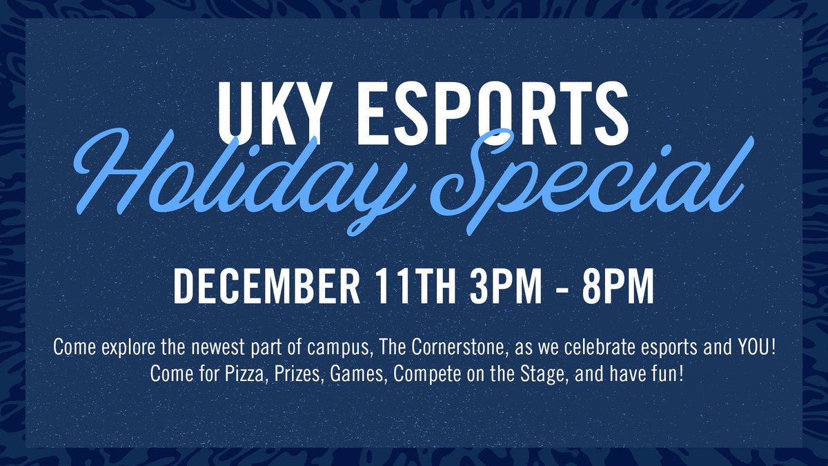 ukyesports's tweet photo. That's right, it's that time of year. Come by this Saturday and spend some time with us before the semester ends. And there is pizza :) https://t.co/YZbpgl891j
