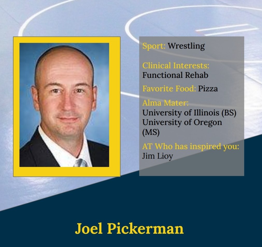This week we're getting to know our <a href="/umichwrestling/">Michigan Wrestling</a> AT Joel Pickerman! When Joel isn't at work he enjoys golf, reading, and spending time with his family!