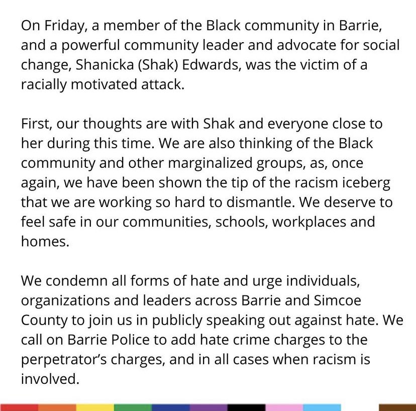 UPliftBlackOrg's tweet photo. Media Statement 🧵 

The Coalition for Safe Schools and Communities stands with Shak Edwards, calls for more support to address racism, hate in Barrie and Simcoe County.

Please read the following media statement for critical information: https://t.co/mCS90XvjoE