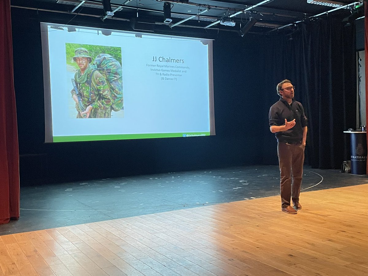 DMarkLauder's tweet photo. Huge thanks to Strathallian &amp; former @simpson_house pupil @JJChalmersRM for an inspiring &amp; powerful talk to @StrathallanSchl Sixth Form tonight about @RoyalMarines #Afghanistan @WeAreInvictus @BBCSport @bbcstrictly - the most questions ever asked of a speaker by pupils! 👏👏👏 https://t.co/f6HAsBEeE2