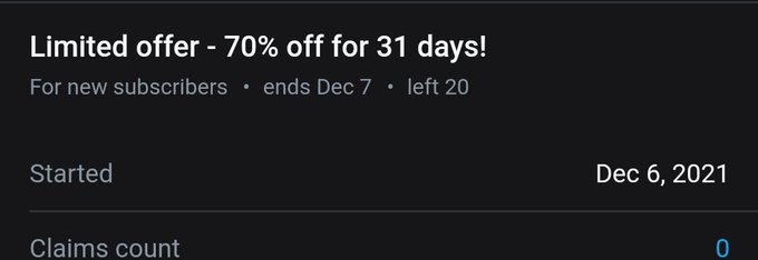 1 day only. 70% off. Limited time offer like REALLY limited. No ppv. And tons of content. From voice<a href="/tag/coffeetime"class="tags"><span>#coffeetime</span></a>