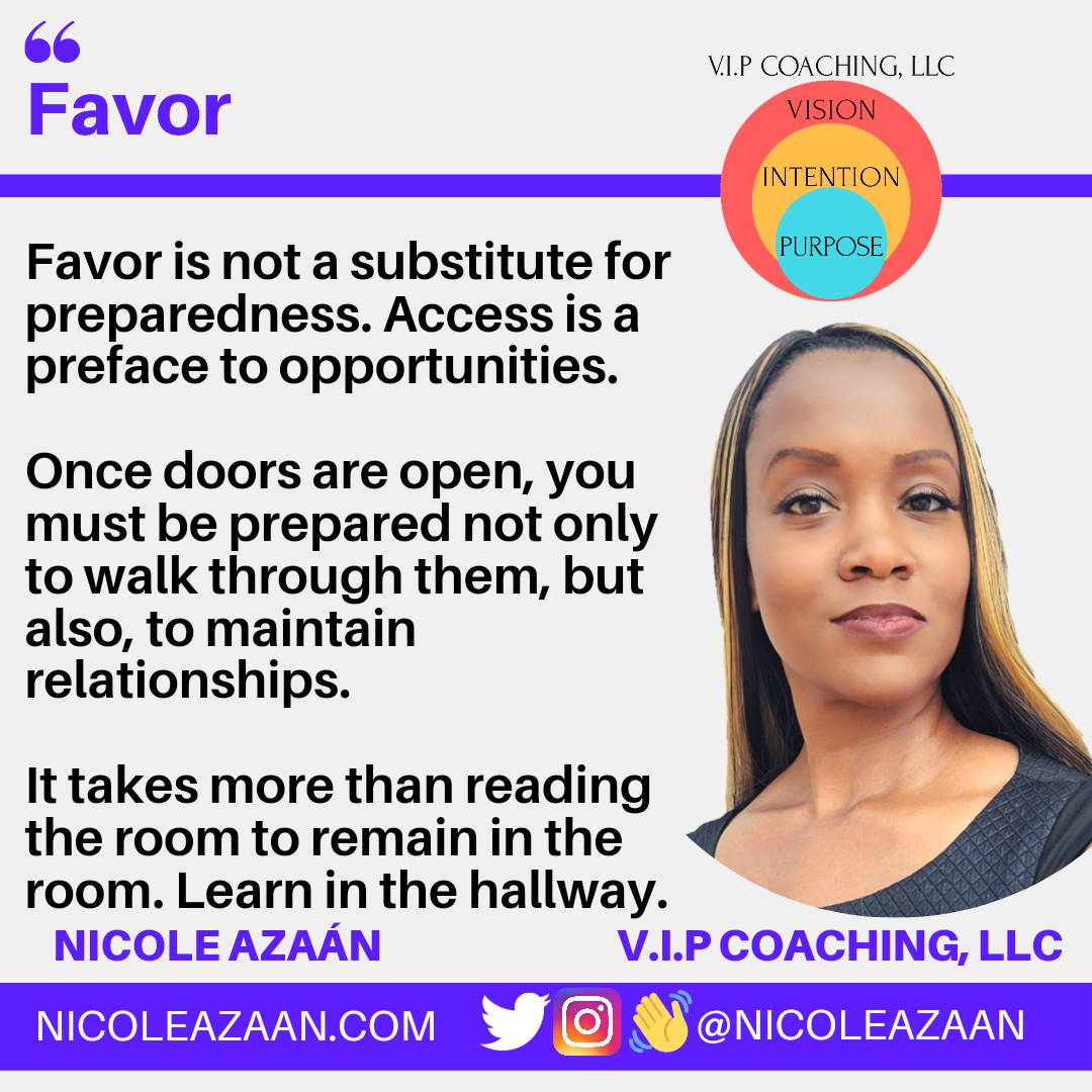 NicoleAzaan's tweet photo. #Favor Women's Life #VIPCoachingLLC group is currently studying #Manifestation
"Favor is not a substitute for preparedness." #Nikisms
Learn how to position yourself for Manifestation tonight @ 9PM EDT on #Zoom https://t.co/SQ1Dum2V67