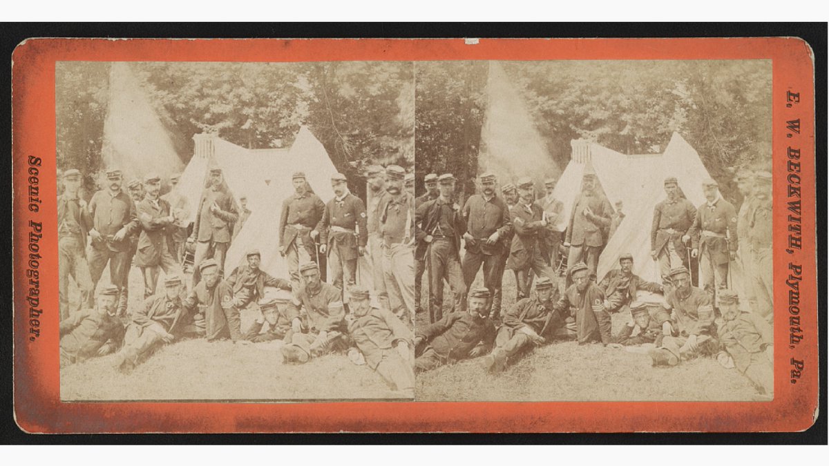On this date in 1747: @PANationalGuard was formed. 🥳🇺🇸 📸: A group of guardsmen stand in front of a tent in Plymouth, PA, somewhere between 1871 and 1880. Photo from @librarycongress.