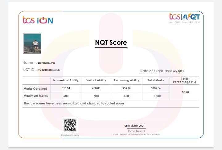 devendrajhaa's tweet photo. @TCS_iON I got 59.20% 
A good opportunity for all the engineers https://t.co/tJmwqZPpgR