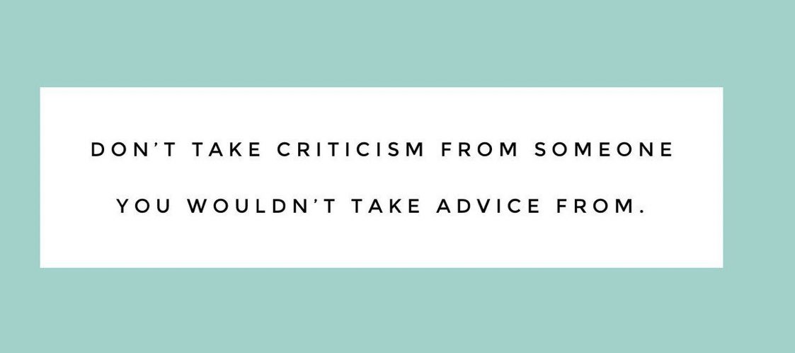 Wise words here 👇 especially considering the amount of people who are quick to give you criticism 👏 Keep this in mind 🙌