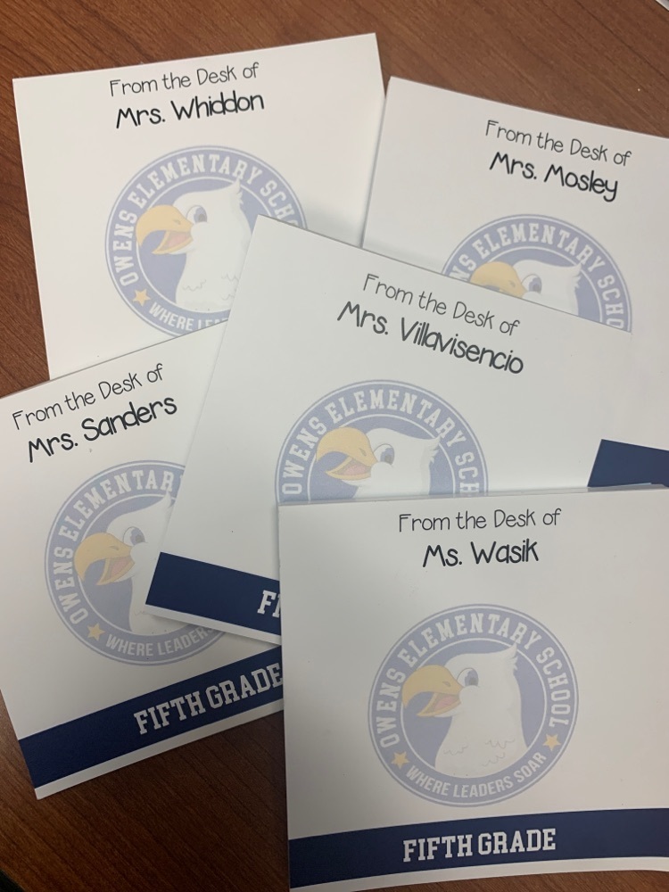 OwensTylerISD's tweet photo. How cute are these notepads? Thank you to our wonderful admin team for the great gift! 🦅♥️📝 #OurAdminRocks #gratitude #12DaysofChristmas #OwensElementary https://t.co/V0gfOLy8Ef