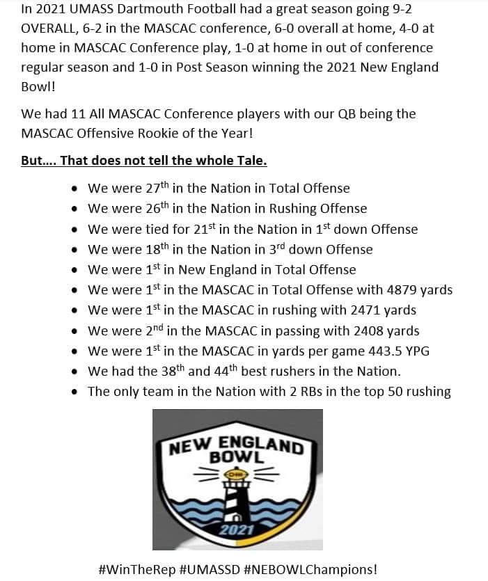 Here <a href="/CorsairFootball/">UMass Dartmouth Football</a> We are looking for future <a href="/UMassD/">UMass Dartmouth</a> Elite Student Athletes that produce High level Outcome in both Academic &amp; Athletic Achievements! Our Production is obvious! Numbers Dont Lie! #WinTheRep #UMASSD #Tier1EVERYTHING