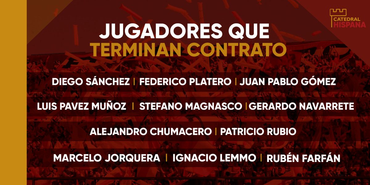 catedralhispana's tweet photo. SÚMELE AL CAPIT4N🥵 Y LARENAS👨‍🦲

Con Gonzalo Villagra y Mario Larenas, son trece los jugadores que terminan contrato en @ueoficial 👋🏼

🧐A quién renovarías? https://t.co/qdqmL1Vdzc