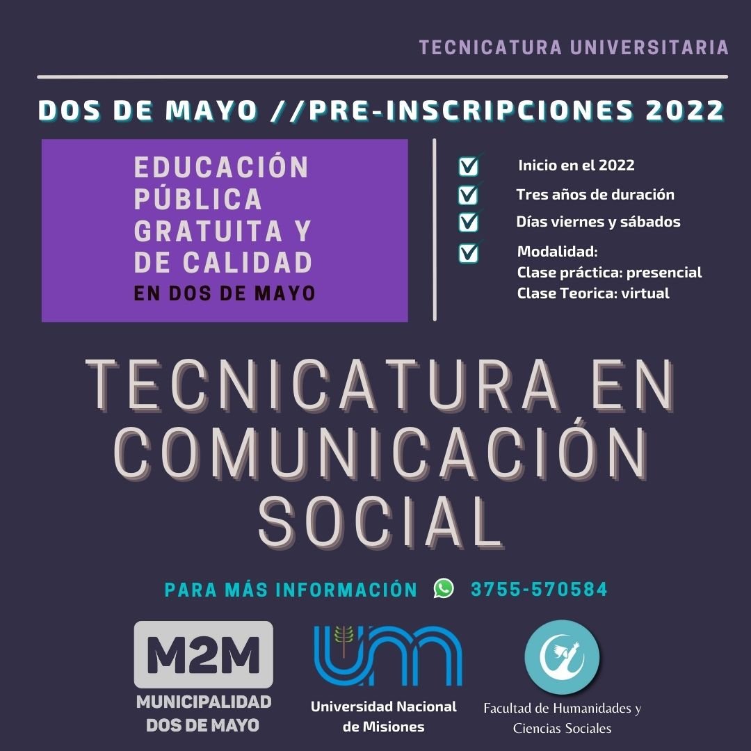 #Educacion En Dos de Mayo se dictará la Tecnicatura en Comunicación Social economis.com.ar/en-dos-de-mayo… <a href="/JoseLuGaray/">José Luis Garay</a> <a href="/un_misiones/">UNaM</a>