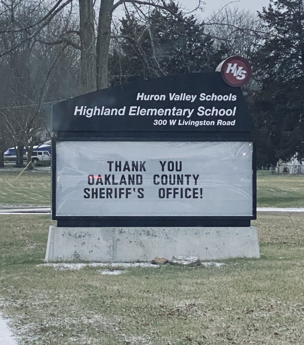 Thank you to our next door neighbors at the Highland substation of the Oakland County Sheriff’s Office for their partnership and dedication to our school and community’s safety.