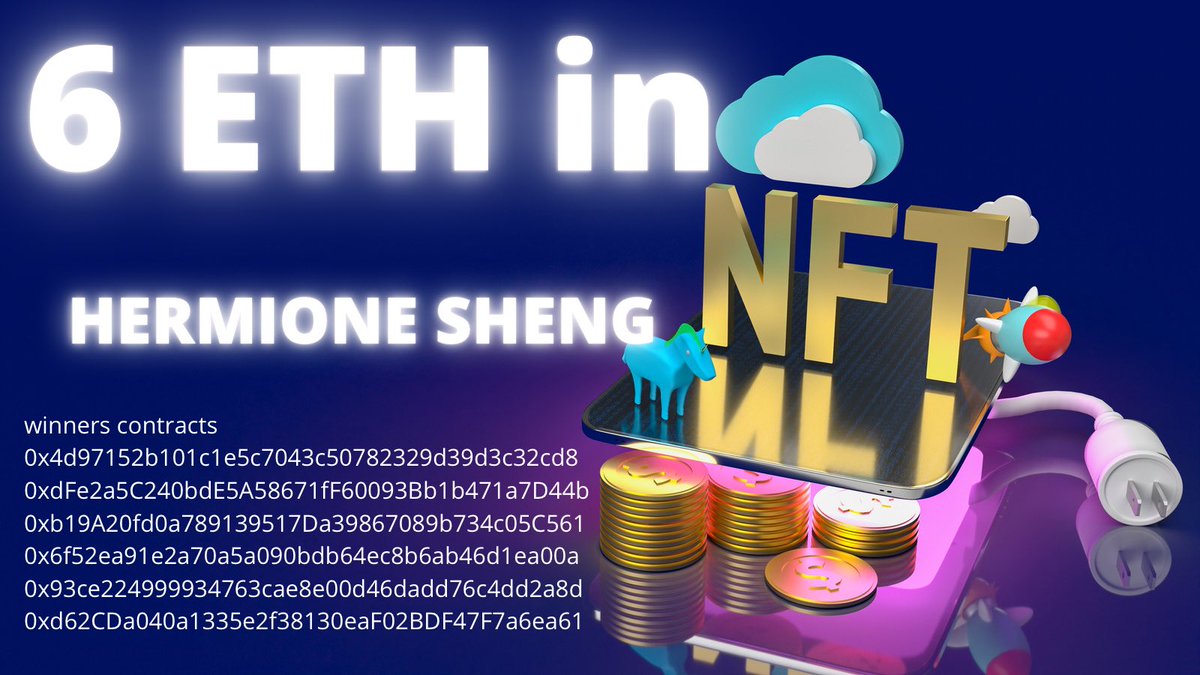 EARNFT_token's tweet photo. 🤩Announcement of the winners🤩:
Congrats to everyone for participating! 
6 #NFTs by artist Hermione Sheng were #Giveaway! 6 #ETH worth! 💰💰💰
Stay tuned and visit our website, full of rewards! @nfthard #NFTGiveway #Crypto #lottery #raffle #GameAwards  Soon pre-sale https://t.co/jcFT9CI1Xz