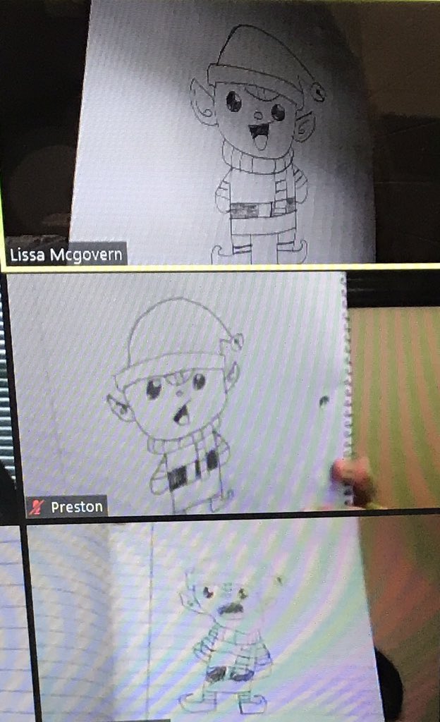 Following instructions to draw a Holiday Elf! Here are some samples of my amazing fifth grade artists!!❤️ Morning Community Time! <a href="/HumbleISD_DWE/">Deerwood Elementary</a>