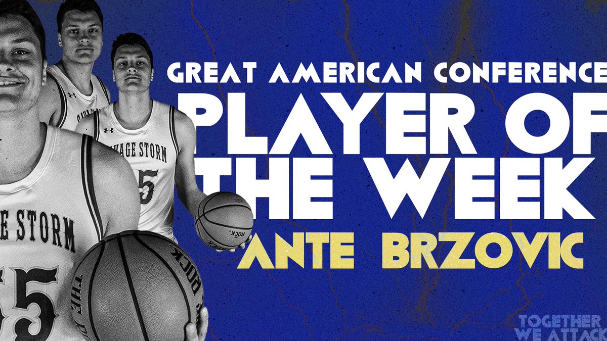 BACK TO BACK TO BACK 🚨

Ante Brzovic is the <a href="/GACAthletics/">#TheGAC</a> Player of The Week ⛈

Making it 3 weeks in a row a member of The Savage Storm has earned the award ⚡️

#TogtherWeAttack X #StormChaSE