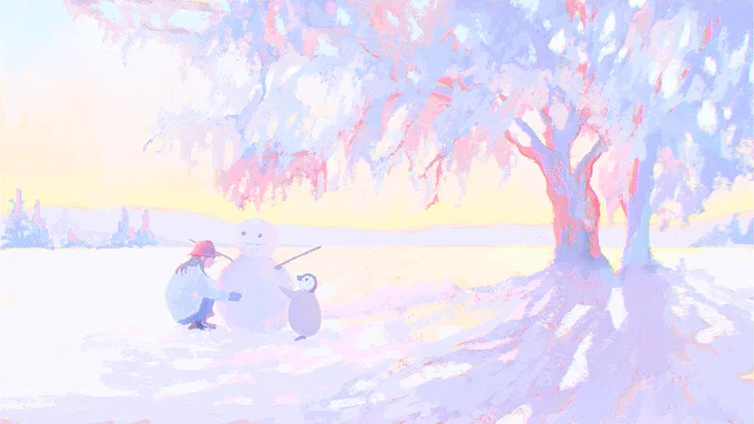 With snow 