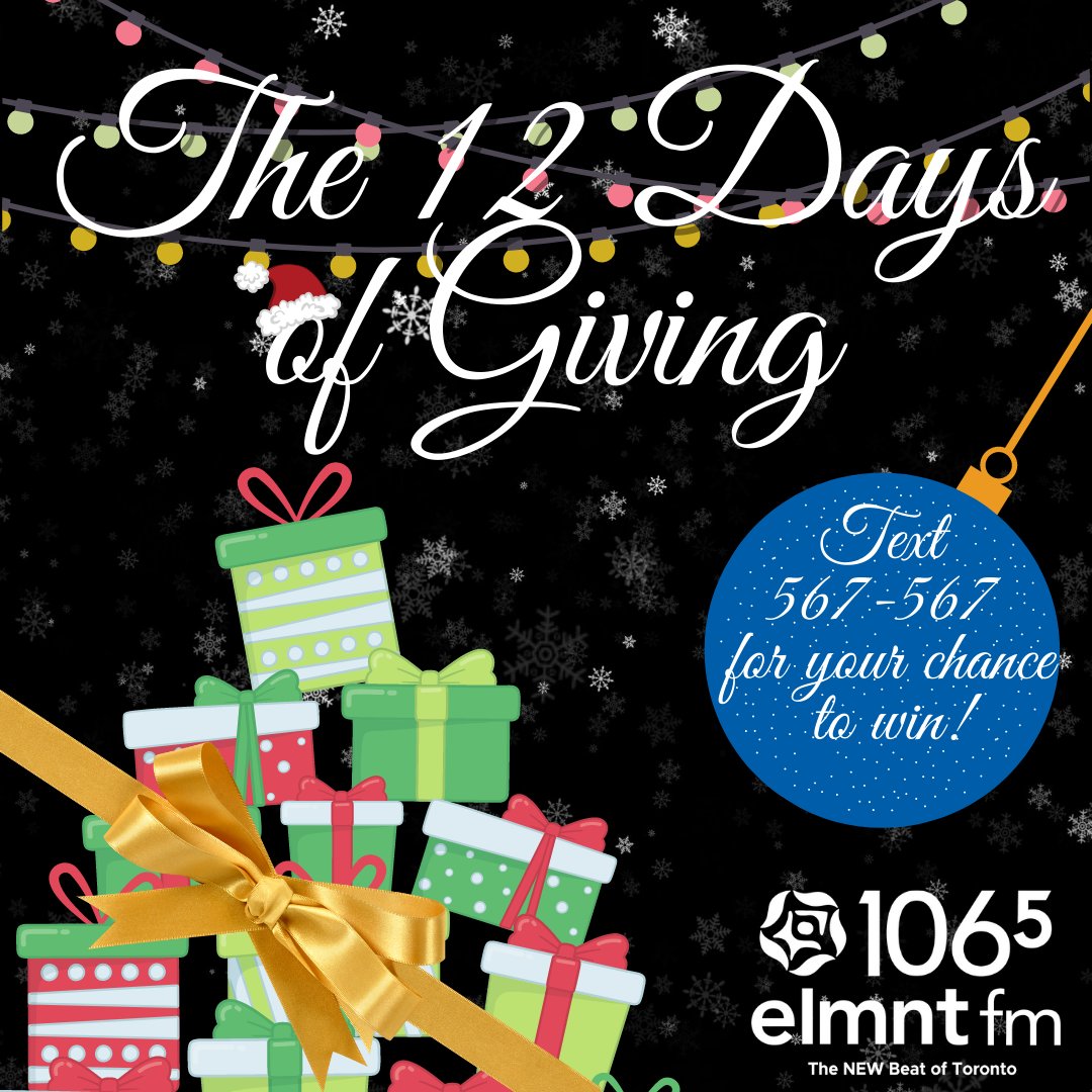 Wake up bright and early for the second day of The 12 Days of Giving! You could win prizes from <a href="/drivethrufunco/">Drive Thru Fun Co.</a> and <a href="/OntarioPlace/">Ontario Place</a>, <a href="/LittleCanada_/">Little Canada</a>, Timothy's Pub, and Pizzaiolo - The Pizza Maker's Pizza! Details: bit.ly/3lCFLJq #12DaysofGiving