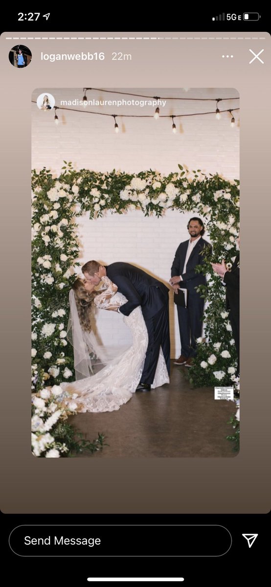bayarealuke's tweet photo. it looks like Tyler Beede officiated Logan Webb’s wedding and I think that’s so cool https://t.co/t3yszBRypI