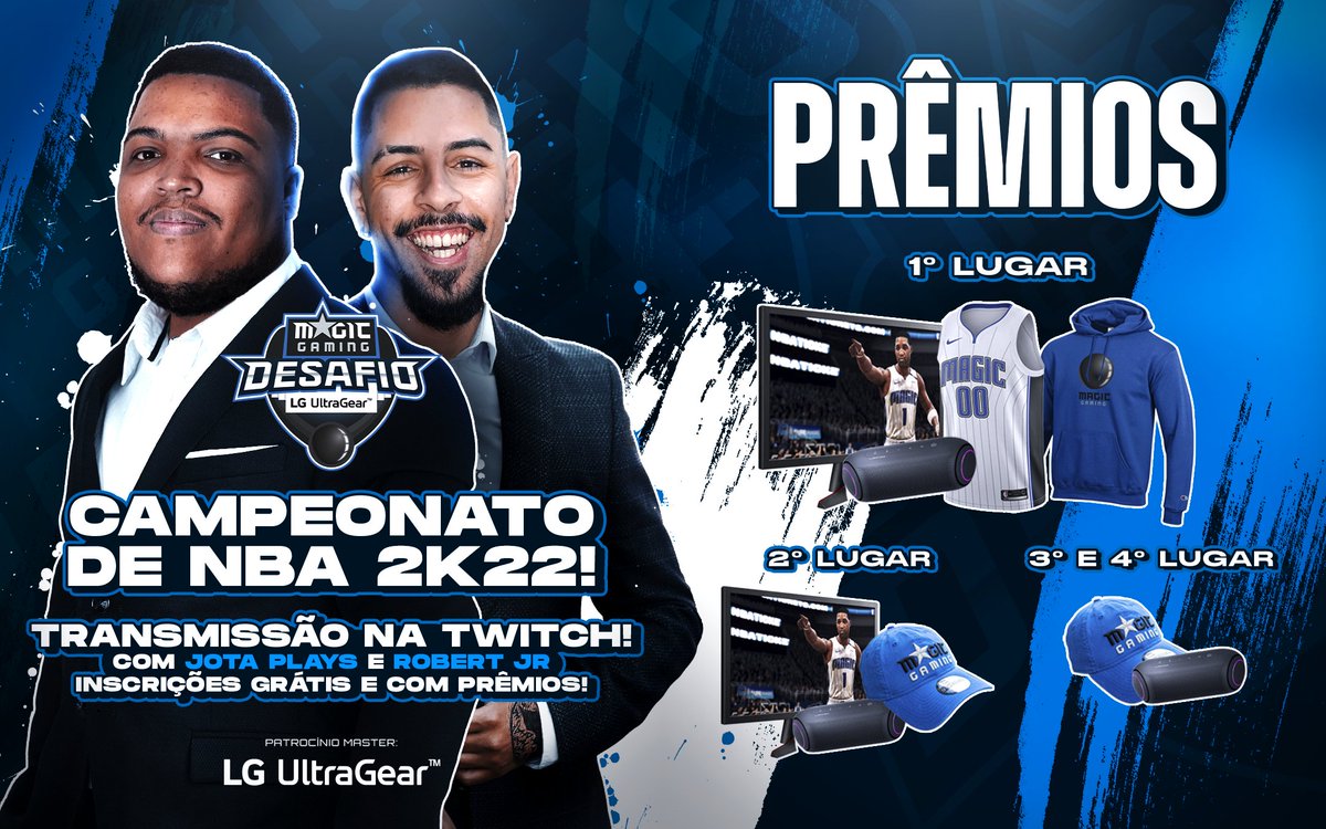 RobertJunioor's tweet photo. Eu vou estar junto do @jotaplaystv fazendo as transmissões do Desafio LG UltraGear Magic Gaming!

É uma conquista MUITO grande pra gente, o @MagicGaming (a divisão de games do @br_orlandomagic), a @LGdobrasil e a @cnbesc são os responsáveis por tudo isso estar acontecendo🏆🎮! + https://t.co/WULt7VBKLj