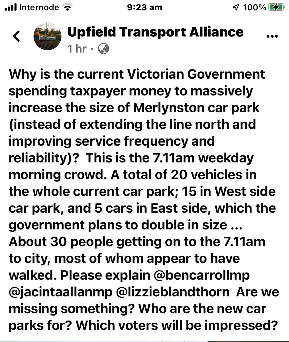 UpfieldUpgrade's tweet photo. Why is Merlynston station car park being massively expanded when there is not the parking demand? While #upfieldline not being extended? @JacintaAllanMP @BenCarrollMP #upgradeupfield https://t.co/mYBiHmNTLW