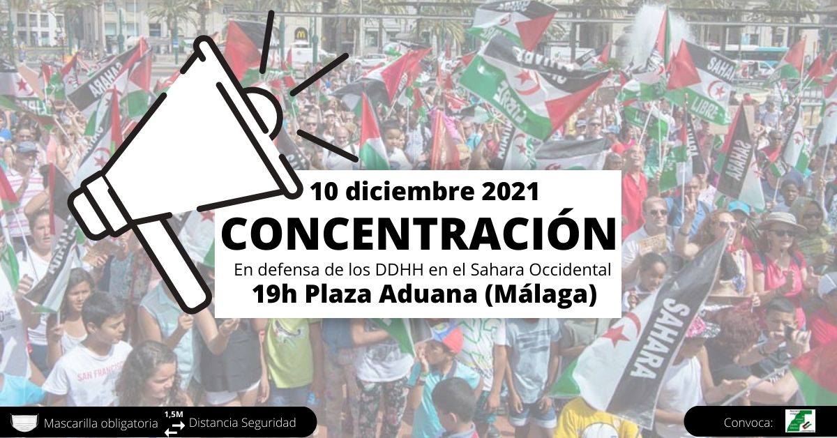 alqudsandalucia's tweet photo. Con motivo del #DiaDDHH, Asociación Malagueña de Amistad con el Pueblo Saharaui, convoca Concentración en defensa de los DDHH del Pueblo Saharaui, el día 10 de diciembre a las 19:00 horas en la Plaza de la Aduana ( Málaga). Acude y difunde.
https://t.co/P9UZ61Erl1
@SaharaMalaga https://t.co/gJMXSrPLOv
