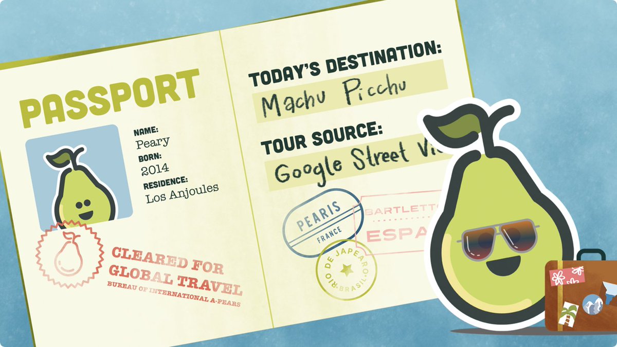 Take a trip with Peary! 🗺🧳

It's easy to use virtual tours to design immersive experiences with Pear Deck — just create a Website Slide &amp; embed your link! To help you get started, we've created three new templates with embedded virtual tours. ➡️ hubs.la/Q010bS1d0