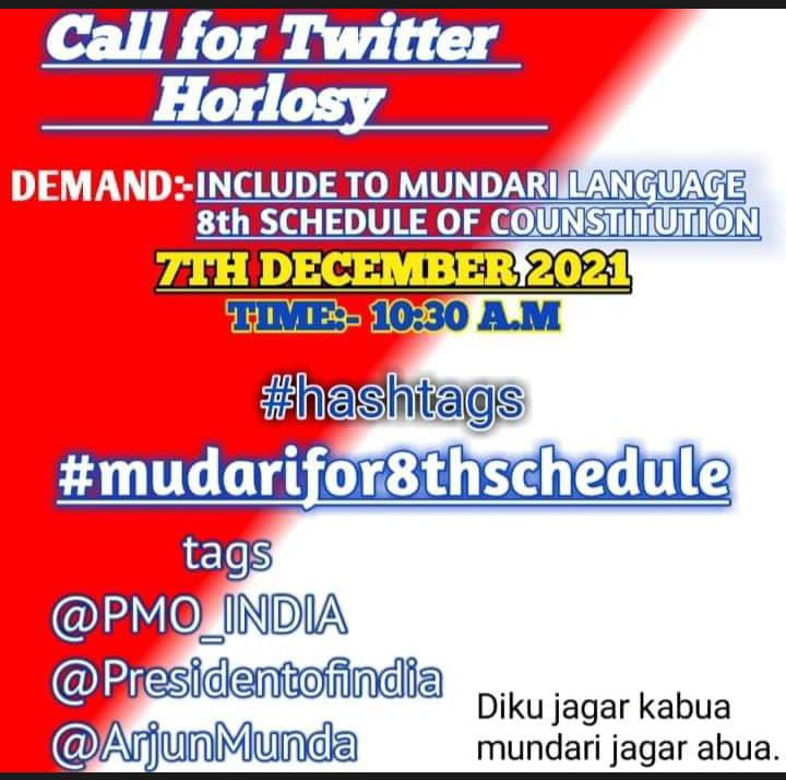 MundaNiyati's tweet photo. #addmundarilanguagein8thschedule https://t.co/otG2t2bRCX
