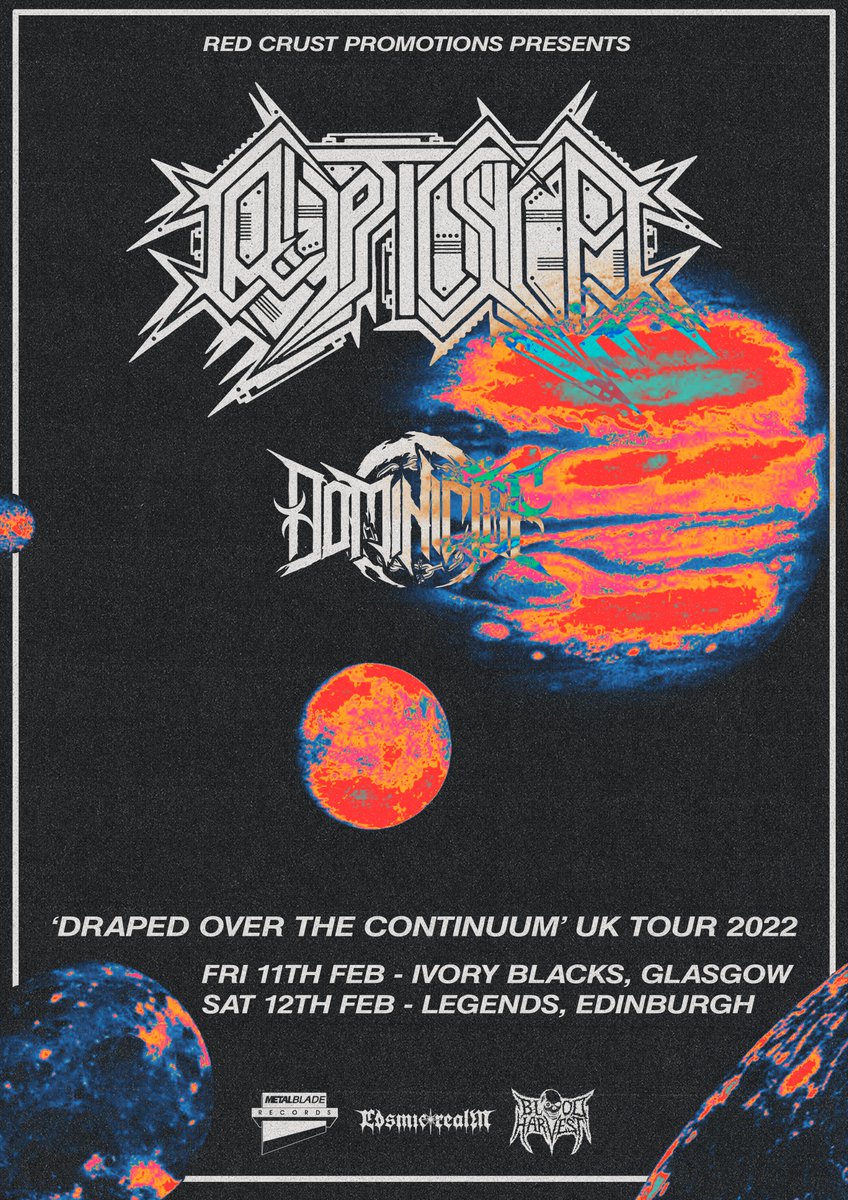 Just Announced

We'll be joining the amazing tech-death metallers, <a href="/CrypticShift/">Crÿptic Shift</a> on their two Scottish dates on their 'Draped Over The Continuum' tour. 

Tickets available through Red Crust Promotions