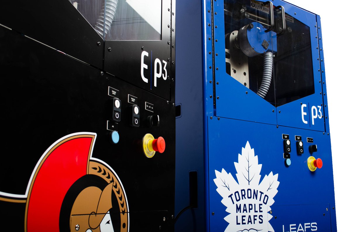 Sweet custom paint work on our E-P3 profiler. Get ready for a special delivery Ottawa Senators and Toronto Maple Leafs. #howthebestplaybetter #gosensgo #LeafsForever