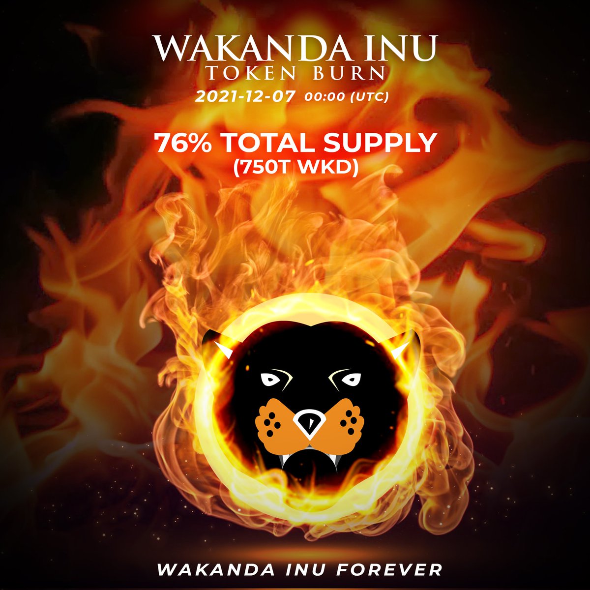 Wakandainu's tweet photo. Few minutes to the Wakanda Inu massive token burn! Are you ready?🚀🚀🚀🔥🔥🔥🔥🔥🔥🔥🔥🔥🔥🔥🔥🔥🔥🔥🔥🔥🔥🔥

Wakanda Inu Forever🙅🙅🙅
#wkd #wakandainu #1BillionMcapIsProgrammed https://t.co/a2VAykzHwB