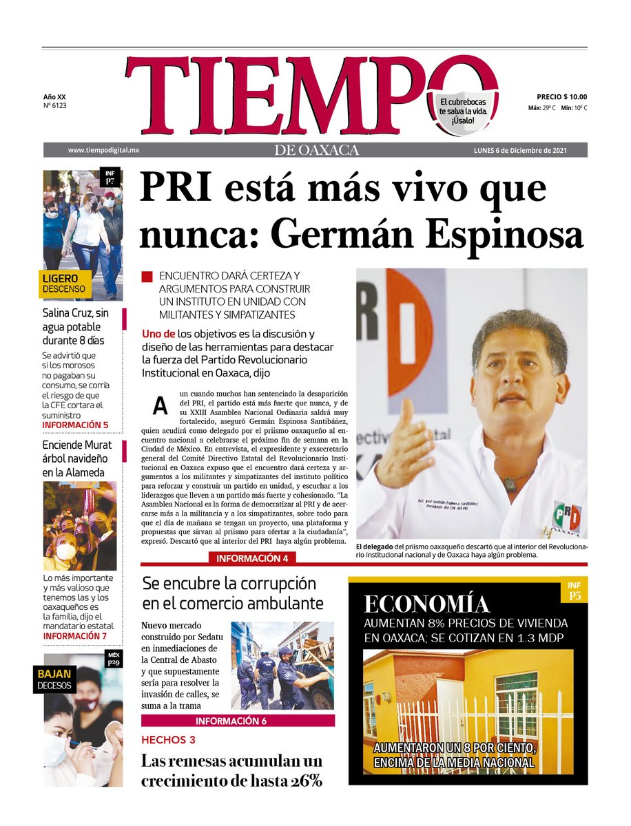 TiempoDigitalMx's tweet photo. Edición impresa del 6 de diciembre de 2021 - https://t.co/DPMCT2rtZ4 https://t.co/zvhrRrZHWu