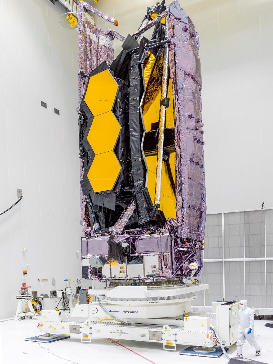 Webb in the clean room at Europe’s Spaceport. Credit: NASA/Chris Gunn