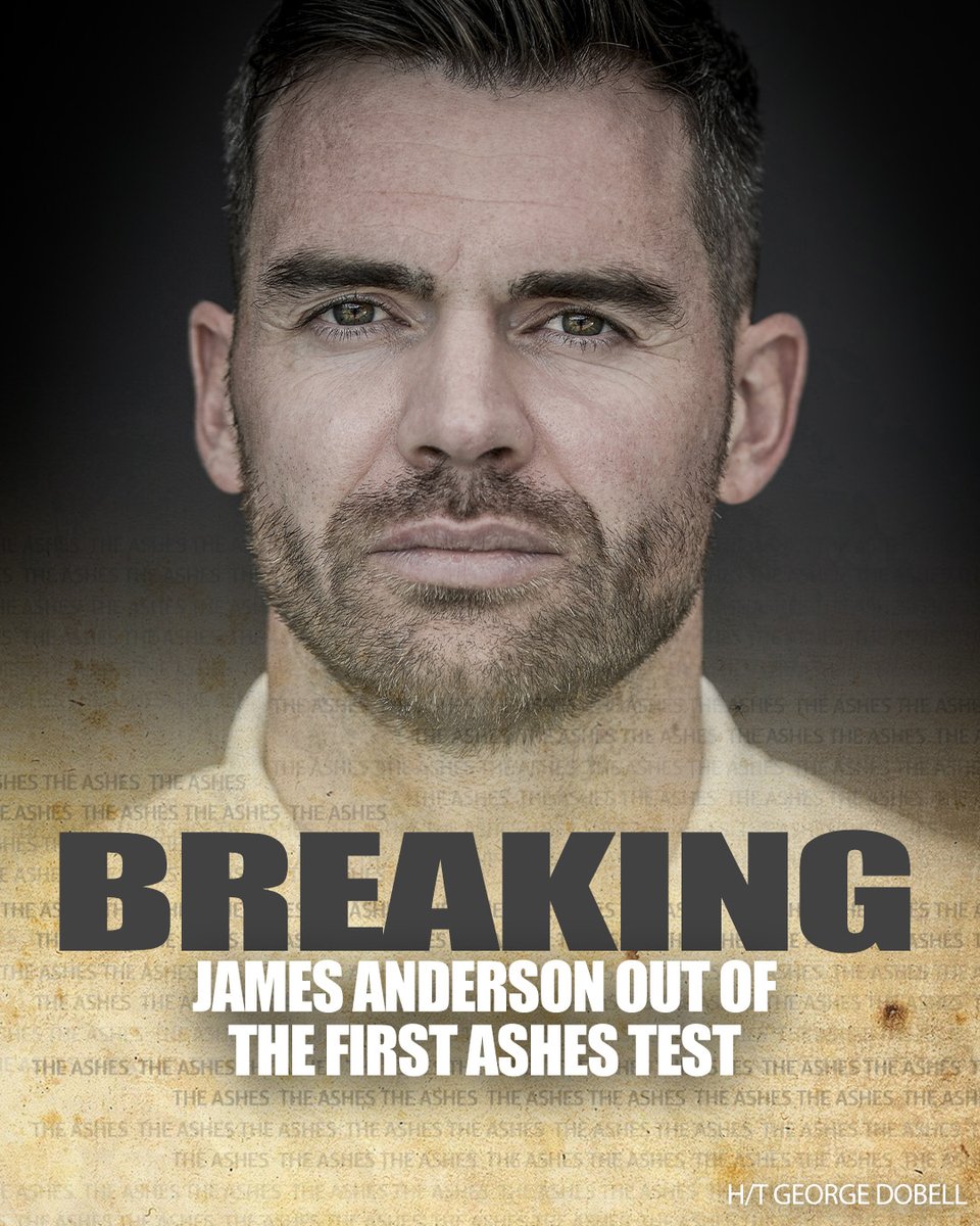 FoxCricket's tweet photo. BREAKING: England suffer huge #Ashes blow as Anderson ruled OUT of first Test

MORE 👉 https://t.co/x6pkYgrkWP https://t.co/96juTf2pIt