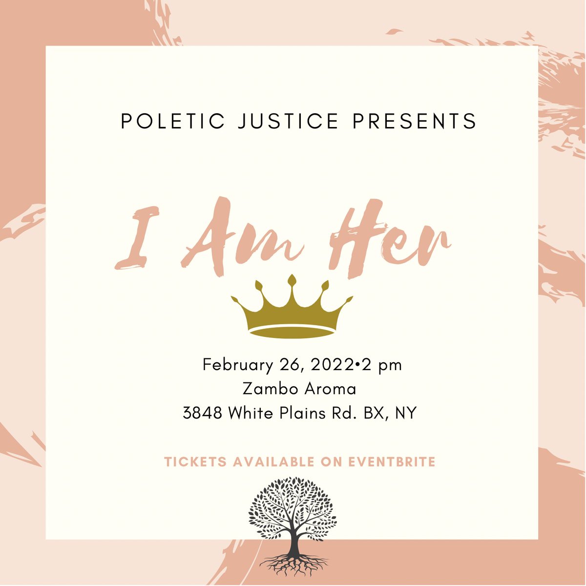 I AM HER: EMPOWERMENT SEMINAR touches on the two things that women of color feel self-conscious about, our hair and our sensuality. The goal of this event is to promote self-love and confidence by connecting to ourselves inside and out, focusing on our root and crown chakras.