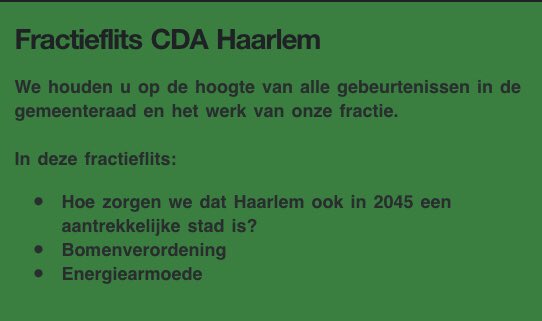 CDAHaarlem's tweet photo. FRACTIEFLITS Over een aantrekkelijke stad, de bescherming van bomen en financiële problemen door de hoge energierekening. https://t.co/nB3rDOEXKv https://t.co/sCAd0pHABQ